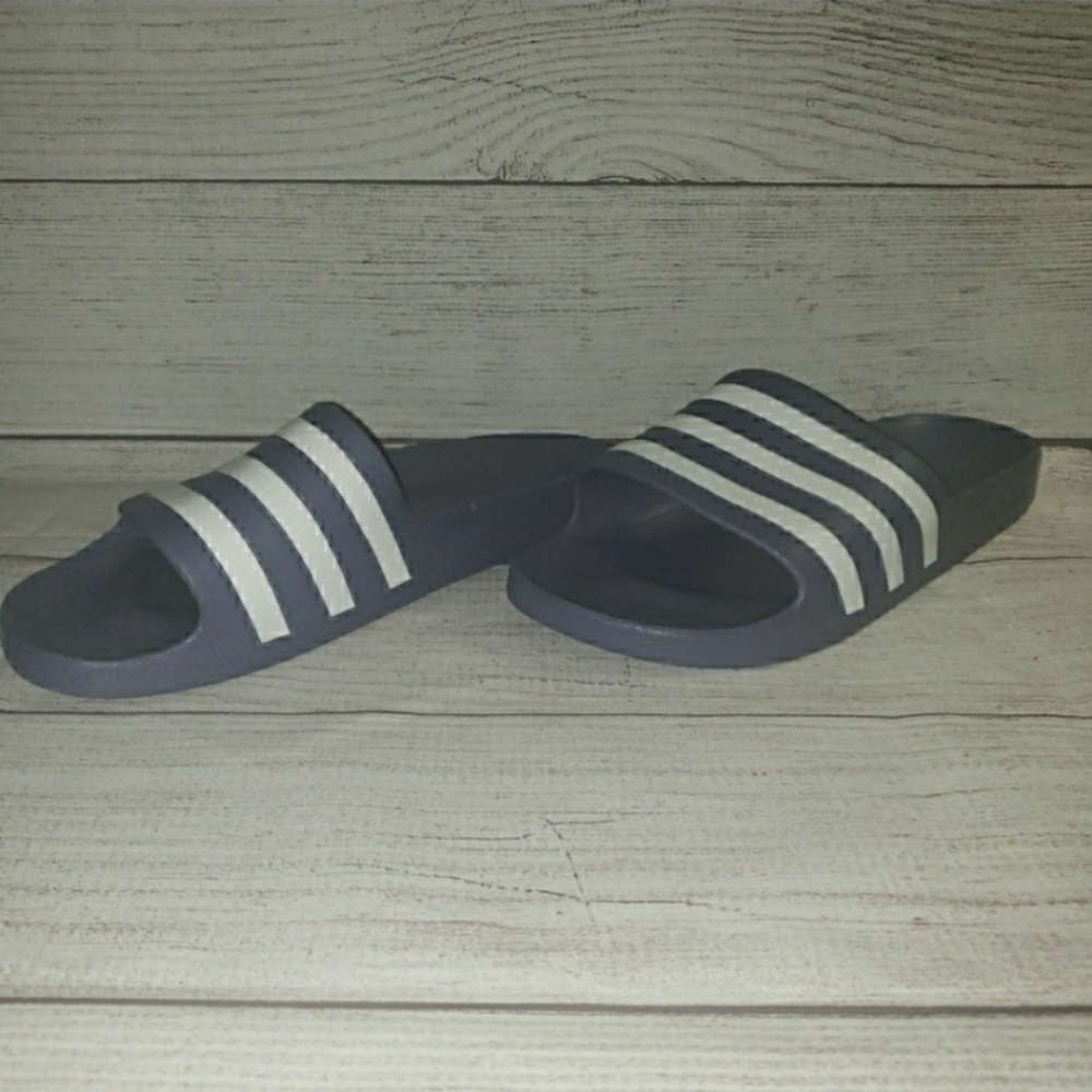 Adidas Adilette Blue White Sliders Men's‎ Sz. 8